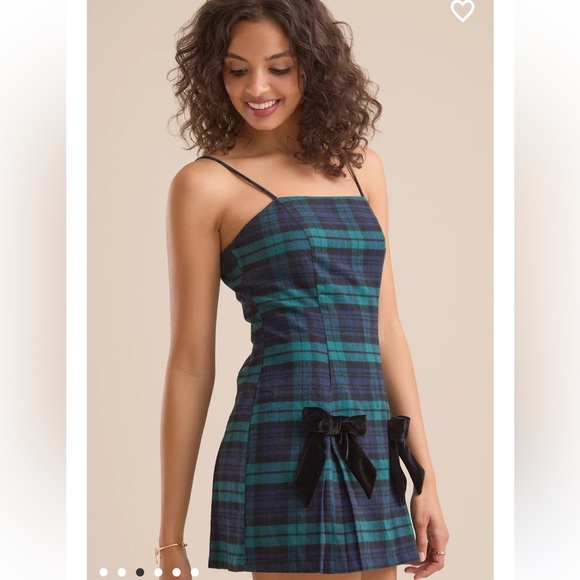 New with tags Altar’d state Gianna plaid mini bow dress - Picture 1 of 6